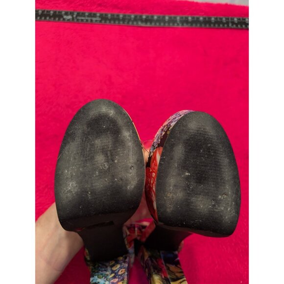 Chase & Chloe Cairo Floral Platform Heels Ankle Strap Clear Strap Size 8 - Picture 8 of 9